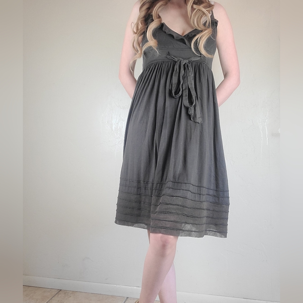 Cynthia Steffe Womens Lovely Brown Midi Casual Spring Summer Dress Size Large